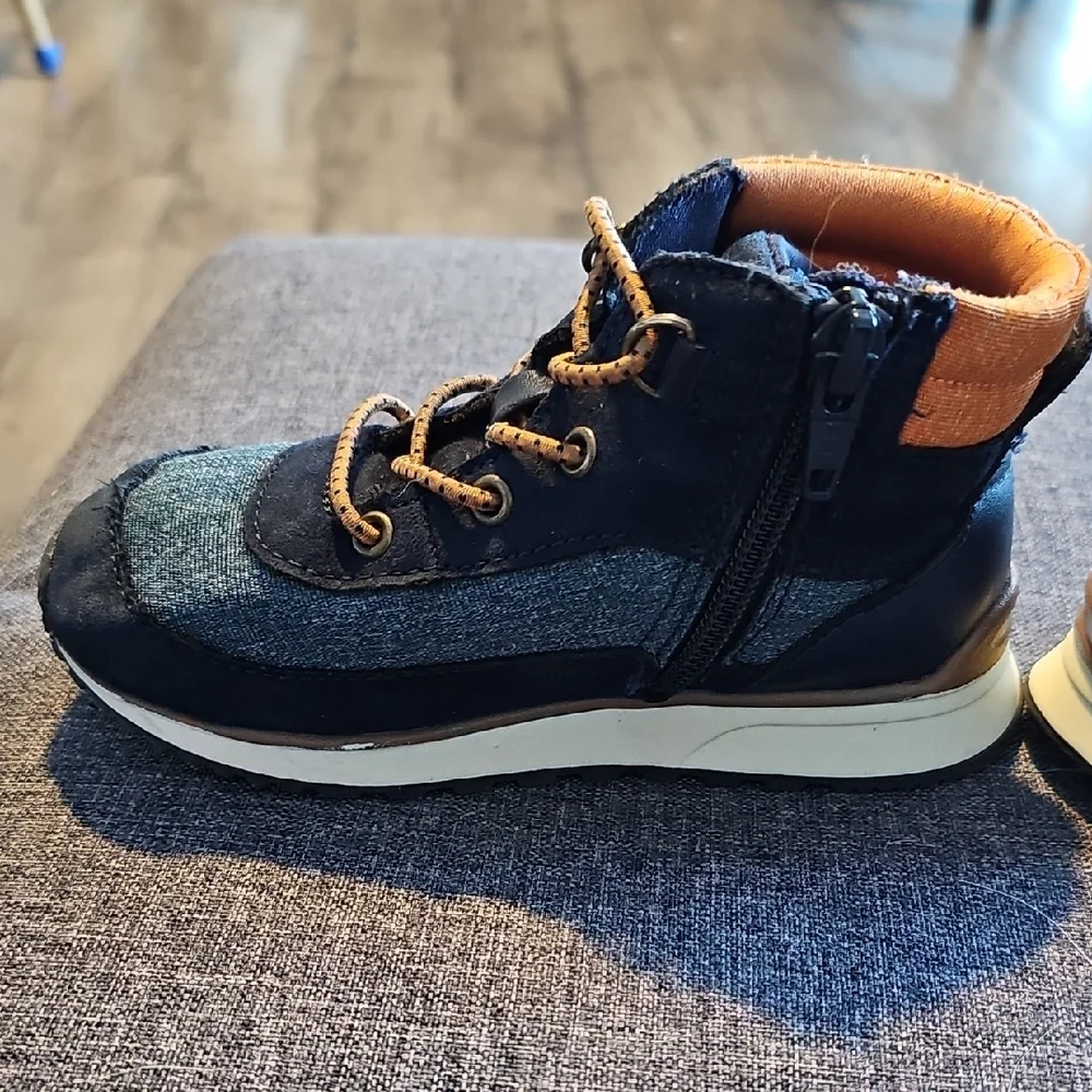 Old Navy Kids Boots slip On Zippers Size 9 Blue Brown Toddler Kids Outdoor